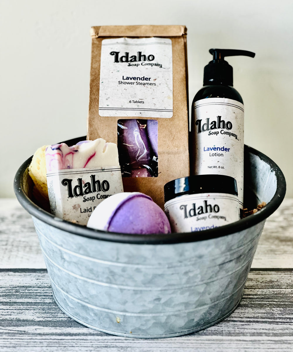 Gift Box - Medium Round Lavender - Idaho Soap Company
