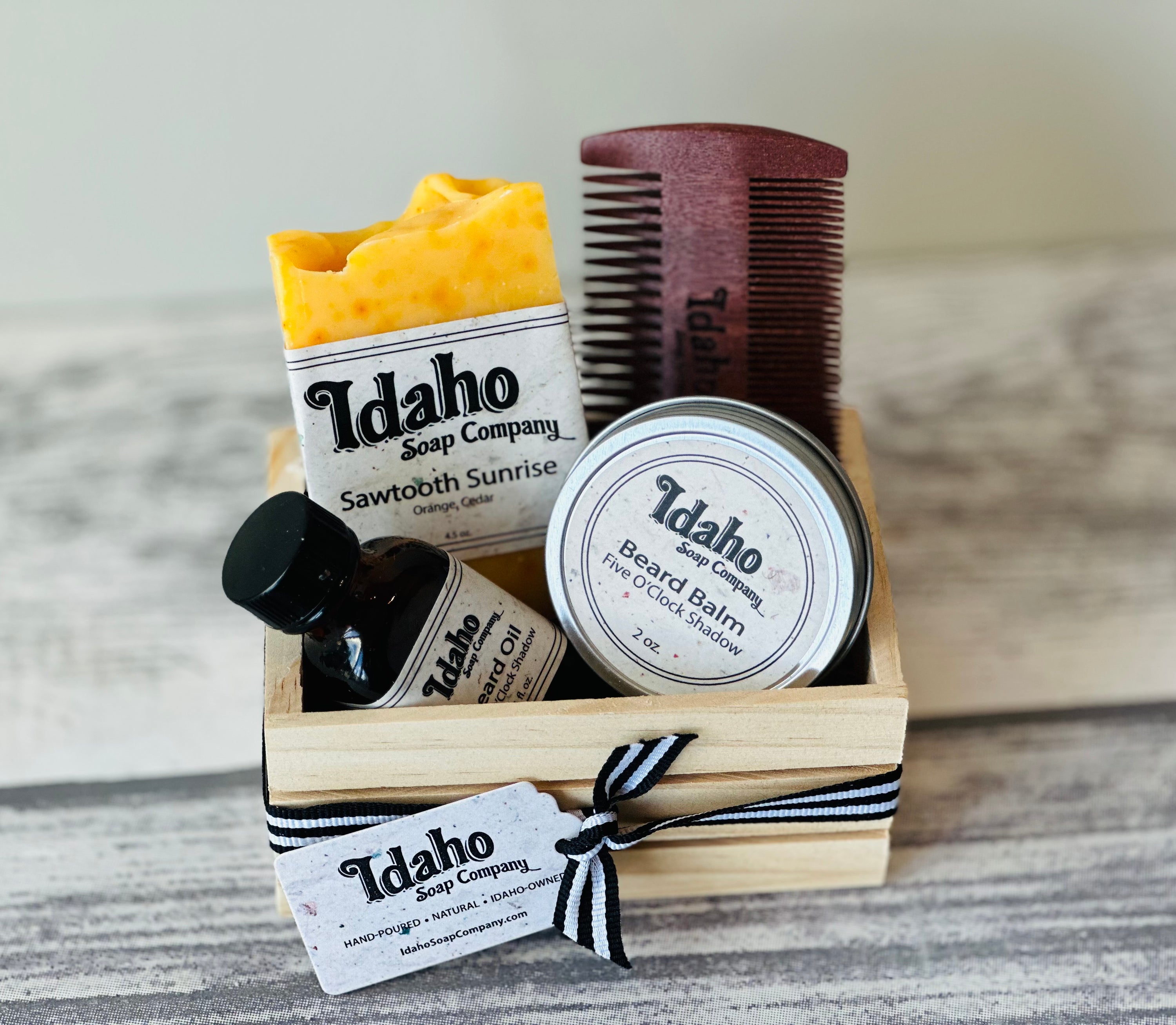 Gift Box - Men's Beard Care & Soap - Five O'Clock Shadow - Idaho Soap Company