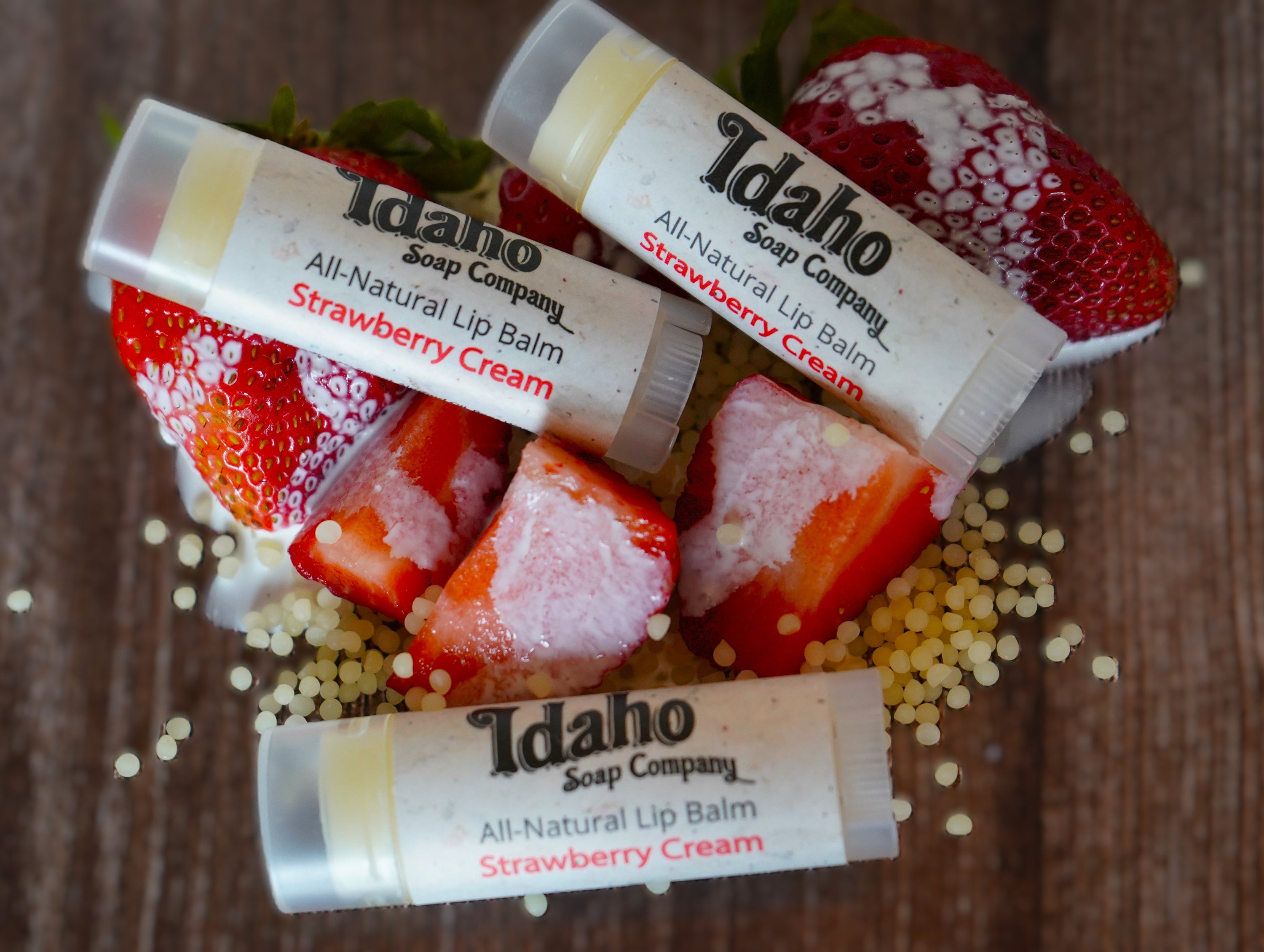 Strawberry Cream Natural Lip Balm - Idaho Soap Company